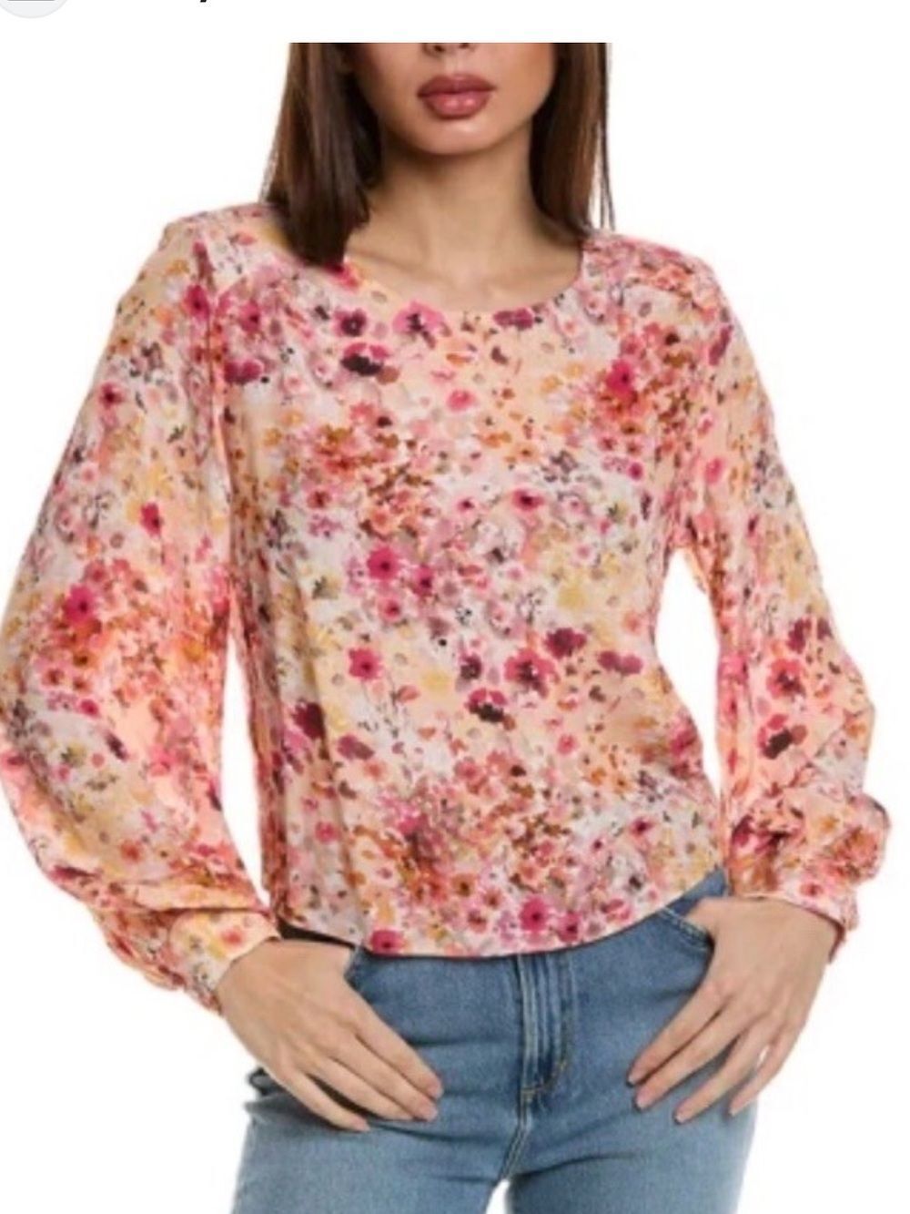 Favorite Daughter Anthropologie The Faye Shirt Small Pink Button-Back size 6